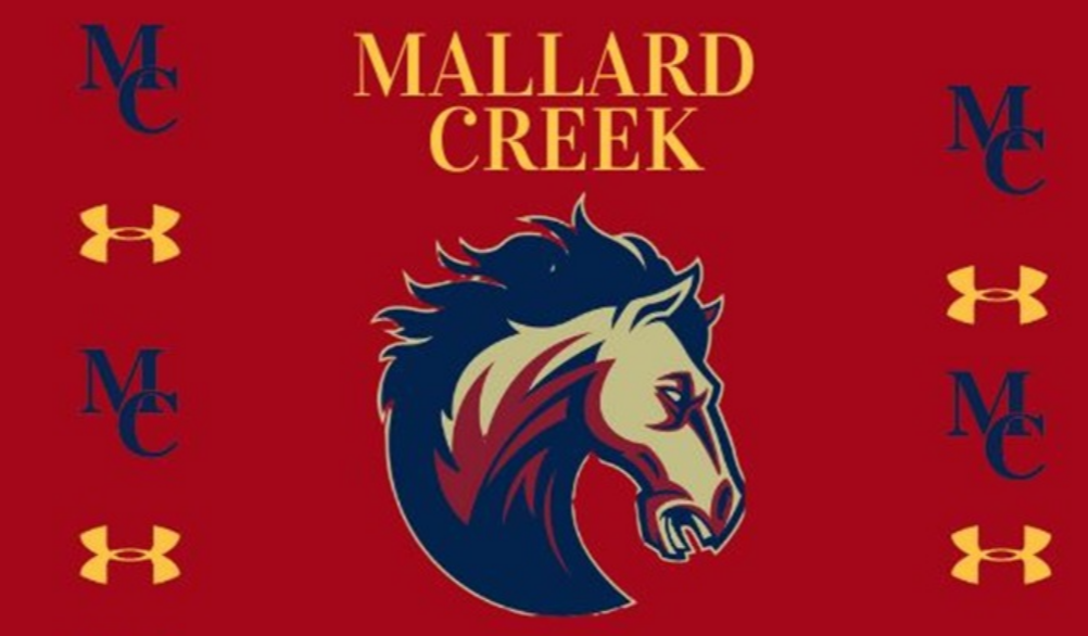  red background with mallard creek hs logo